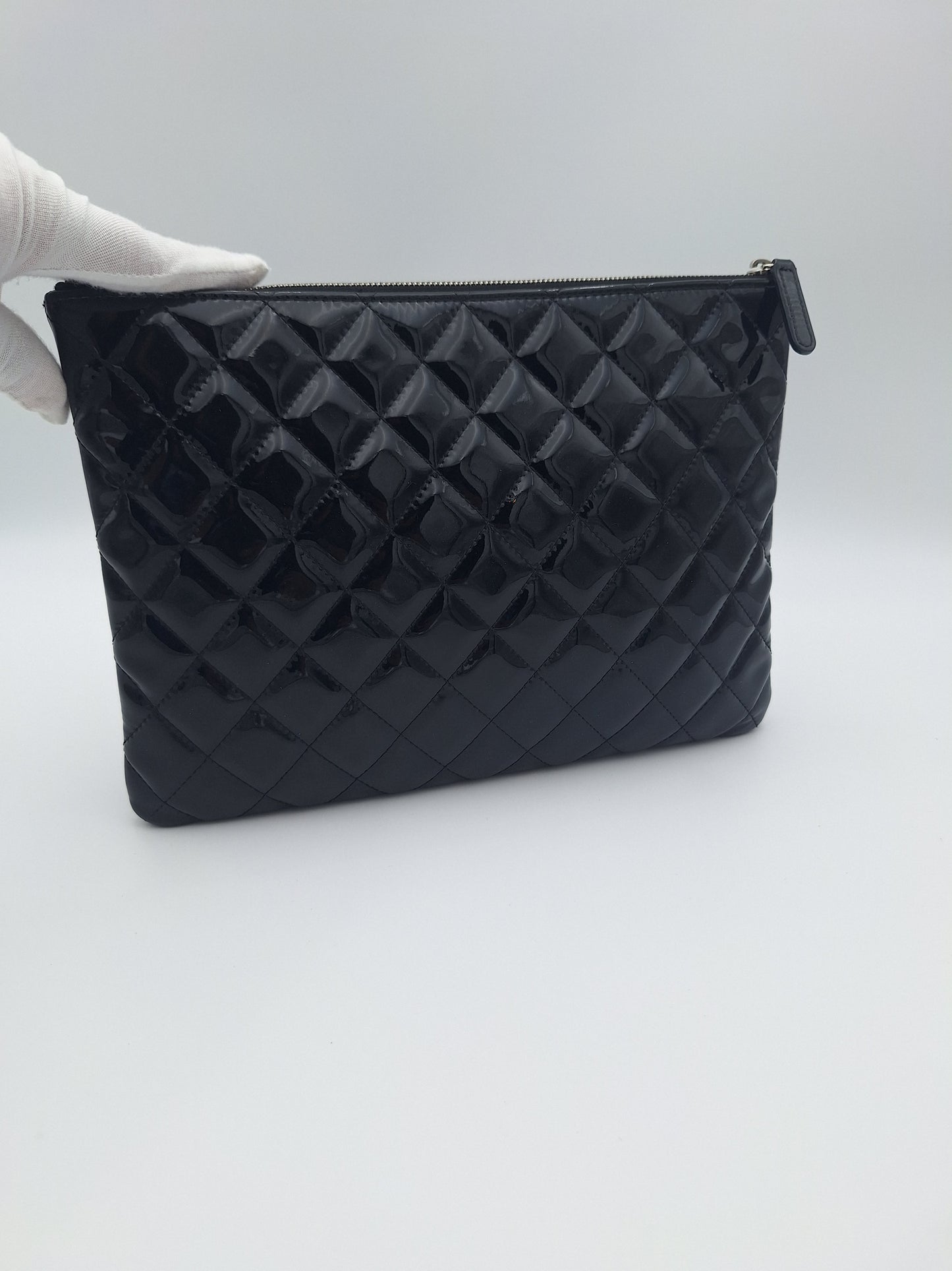 Chanel Black Quilted Patent Medium Cosmetic O-Case (US)
