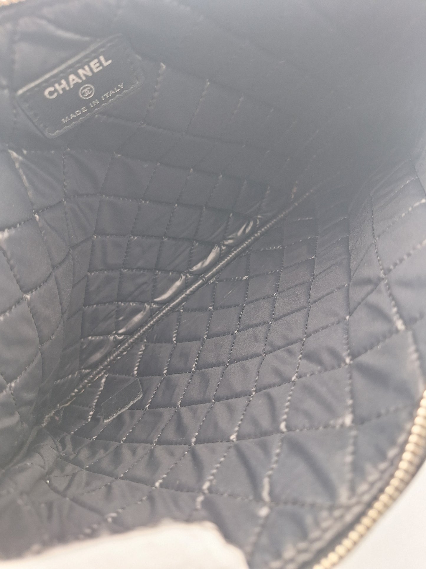 Chanel Black Quilted Patent Medium Cosmetic O-Case (US)