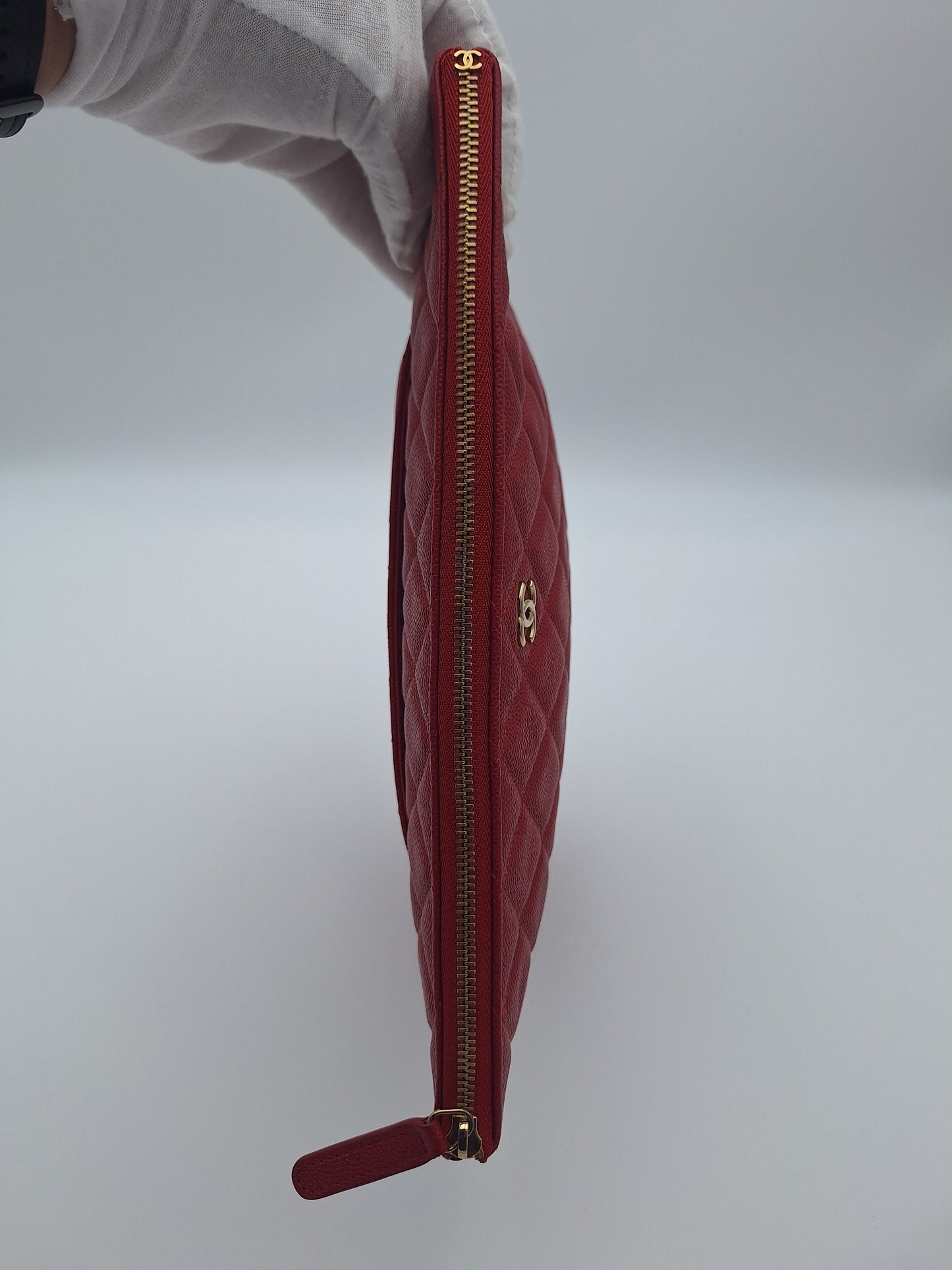 Chanel Clutch New Medium Red Caviar Leather Clutch Bag (US)