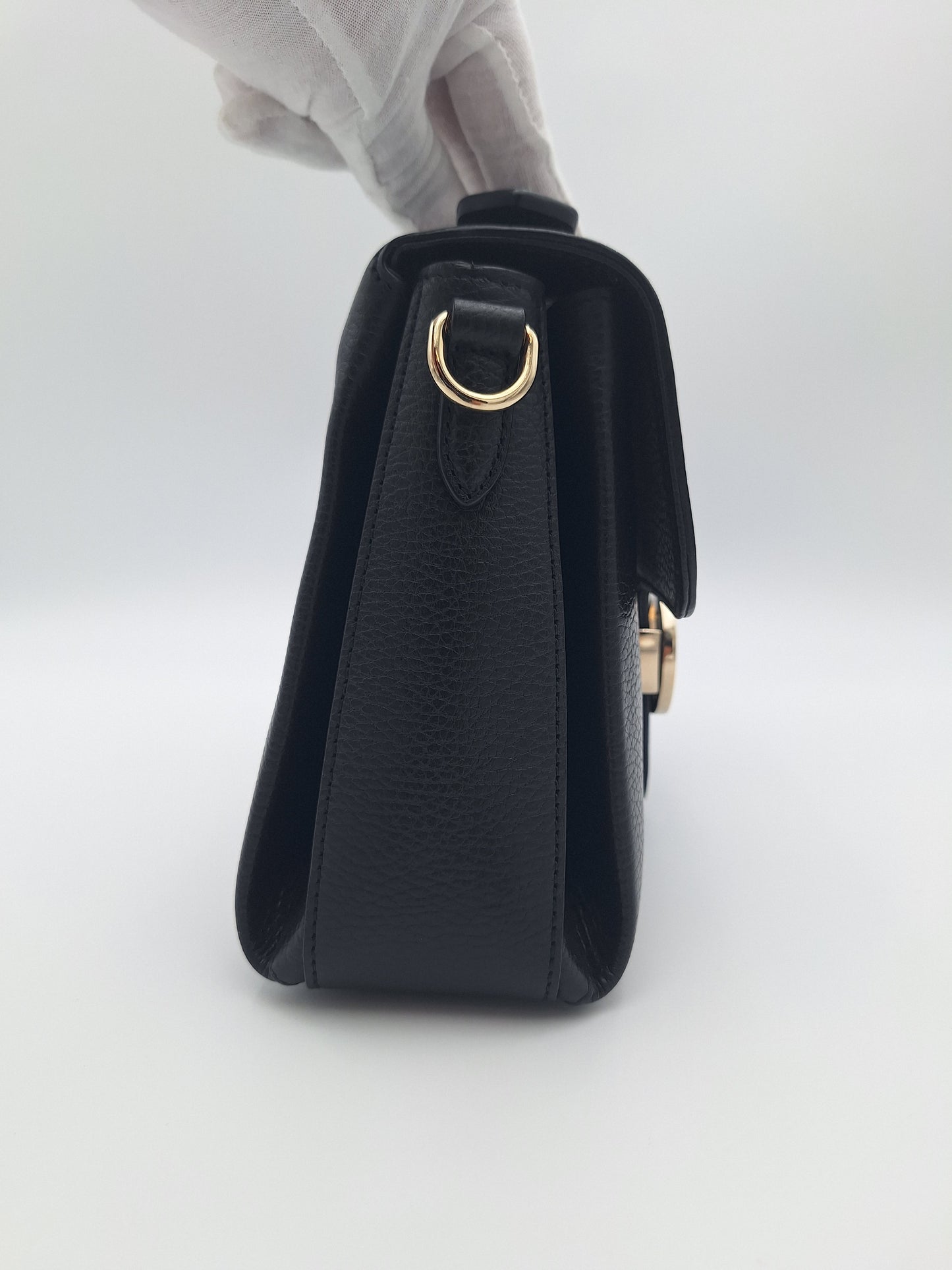 Gucci Black Dollar Calfskin Interlocking G Top Handle Bag (US)