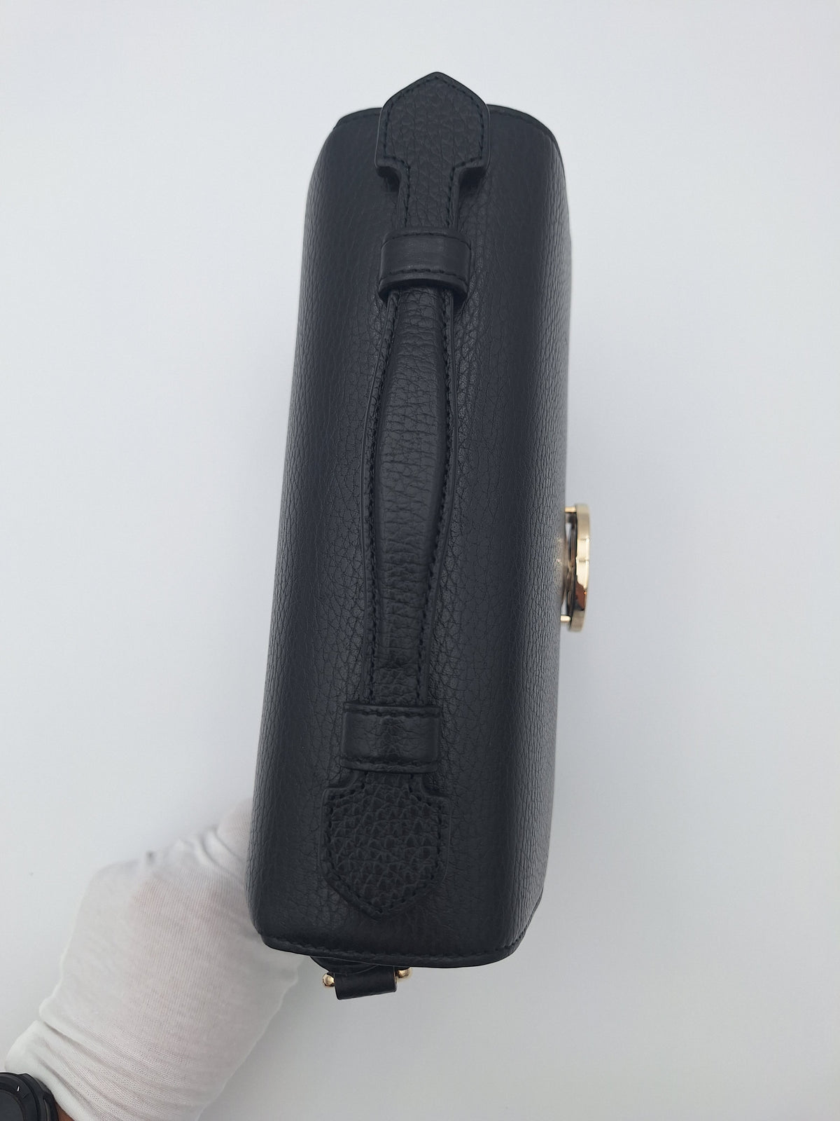 Gucci Black Dollar Calfskin Interlocking G Top Handle Bag (US)
