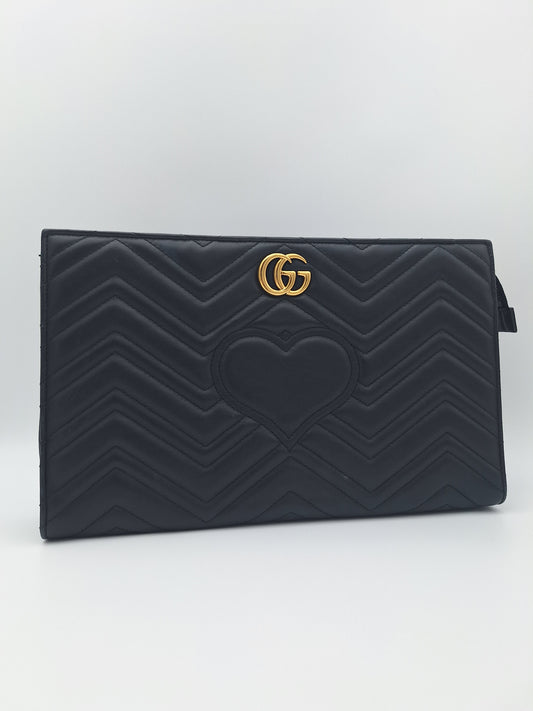 Gucci Gg Marmont Heart Matelasse Calfskin Clutch (US)