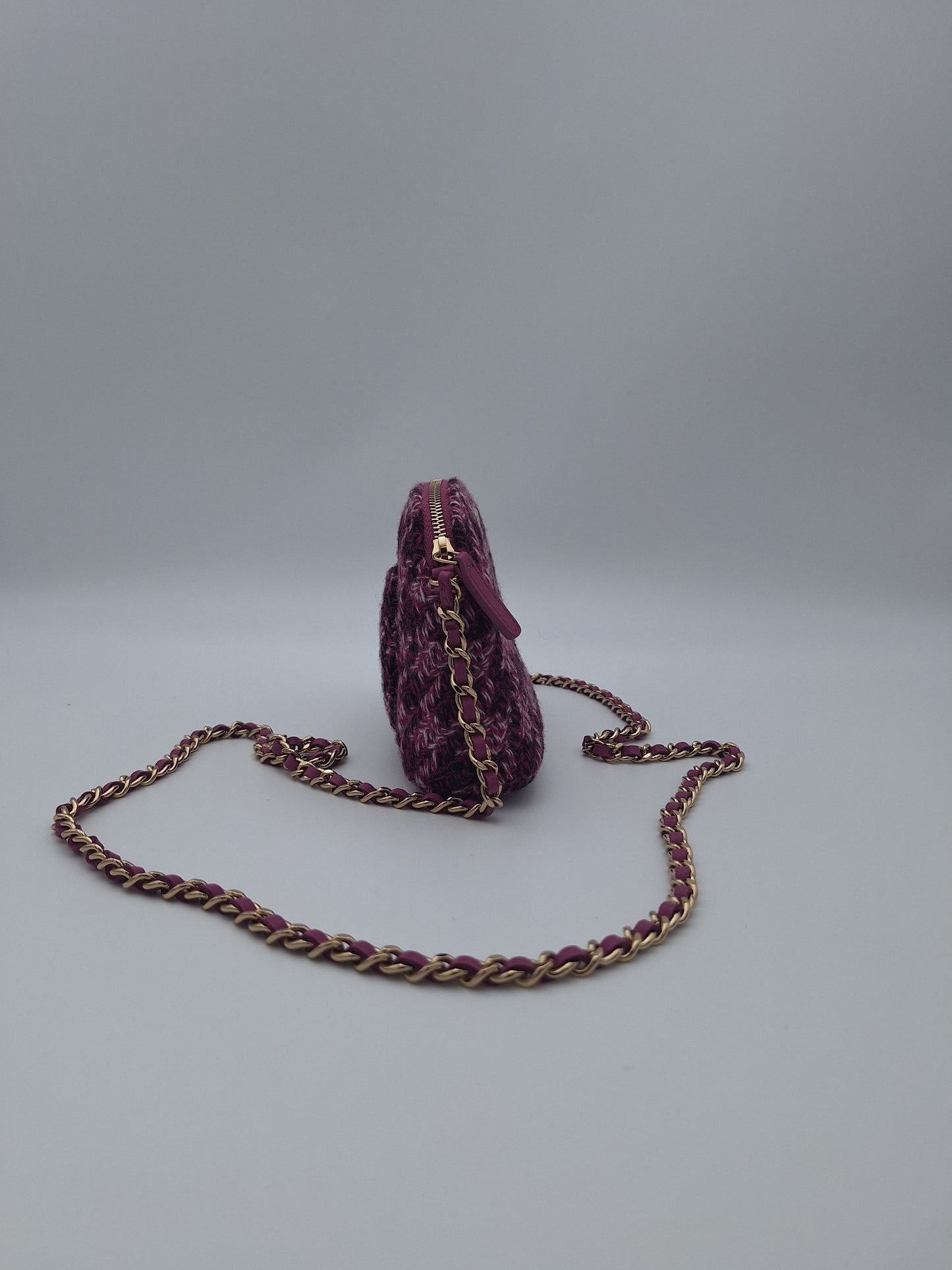 Chanel Purple Tweed Houndstooth Mini Crossbody Bag (US)