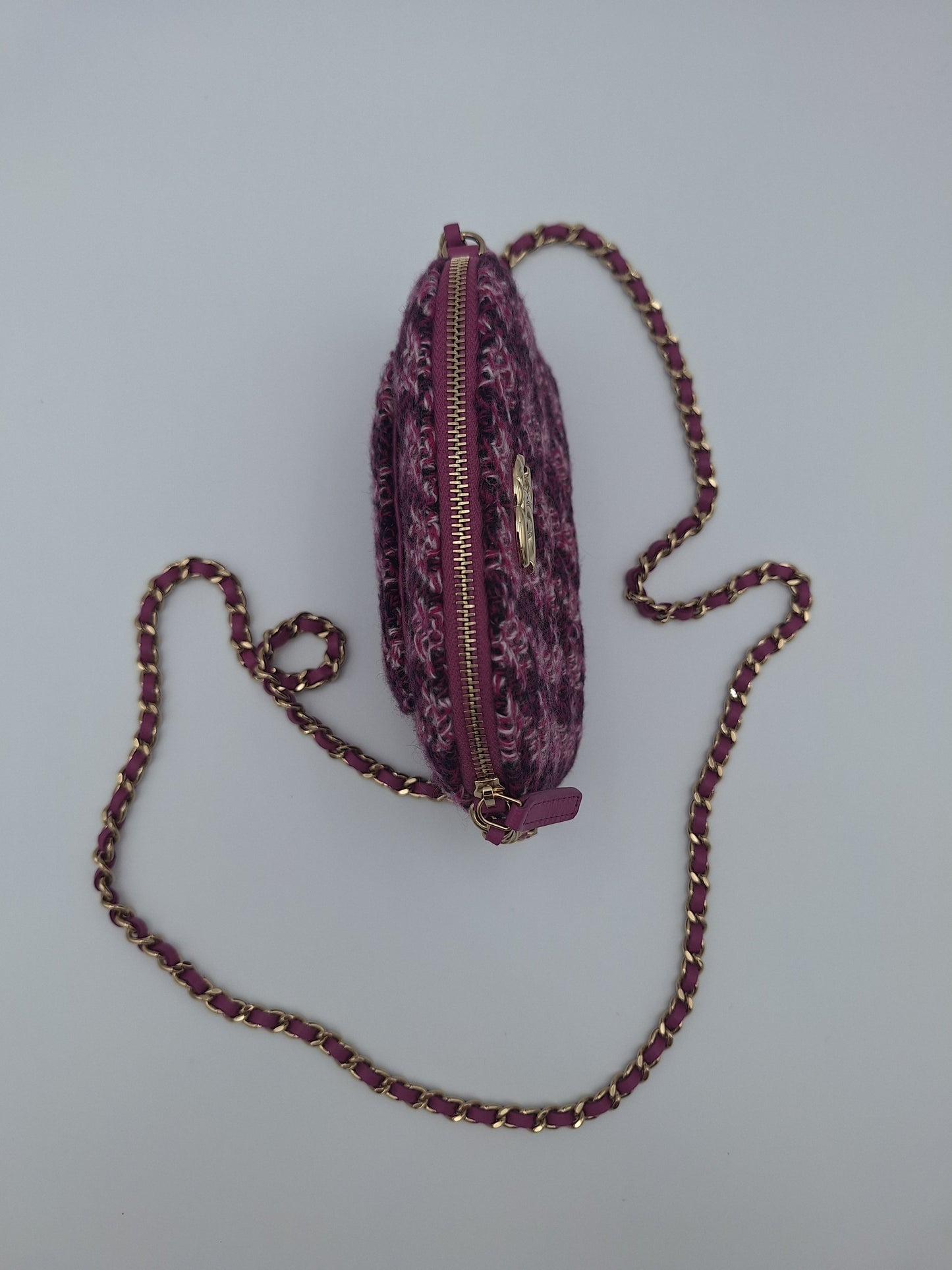 Chanel Purple Tweed Houndstooth Mini Crossbody Bag (US)