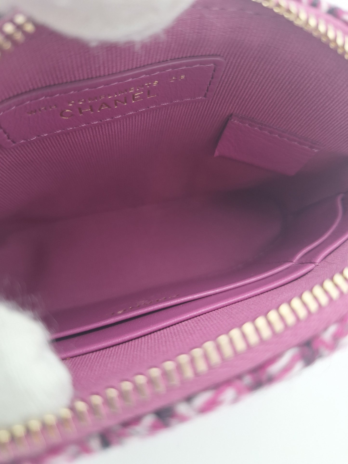 Chanel Purple Tweed Houndstooth Mini Crossbody Bag (US)