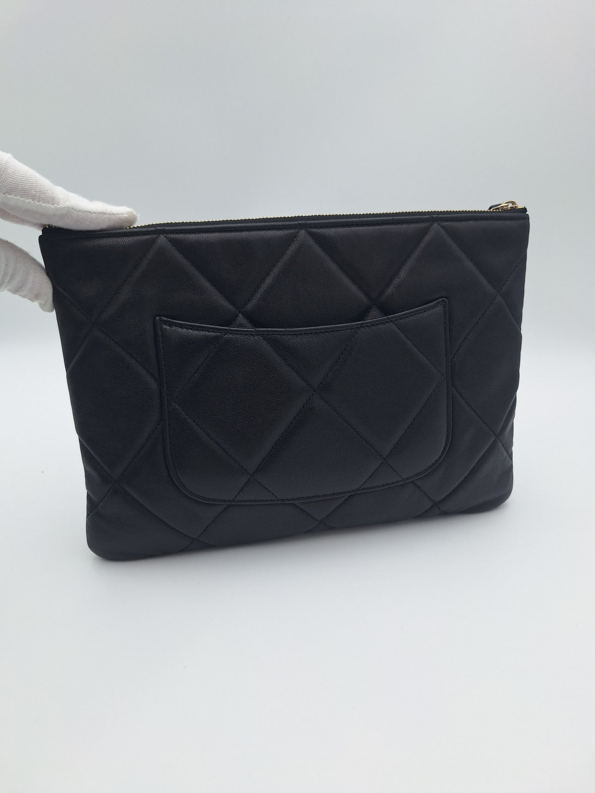 Chanel 19 Large Black Quilted Leather O Case Clutch (US)