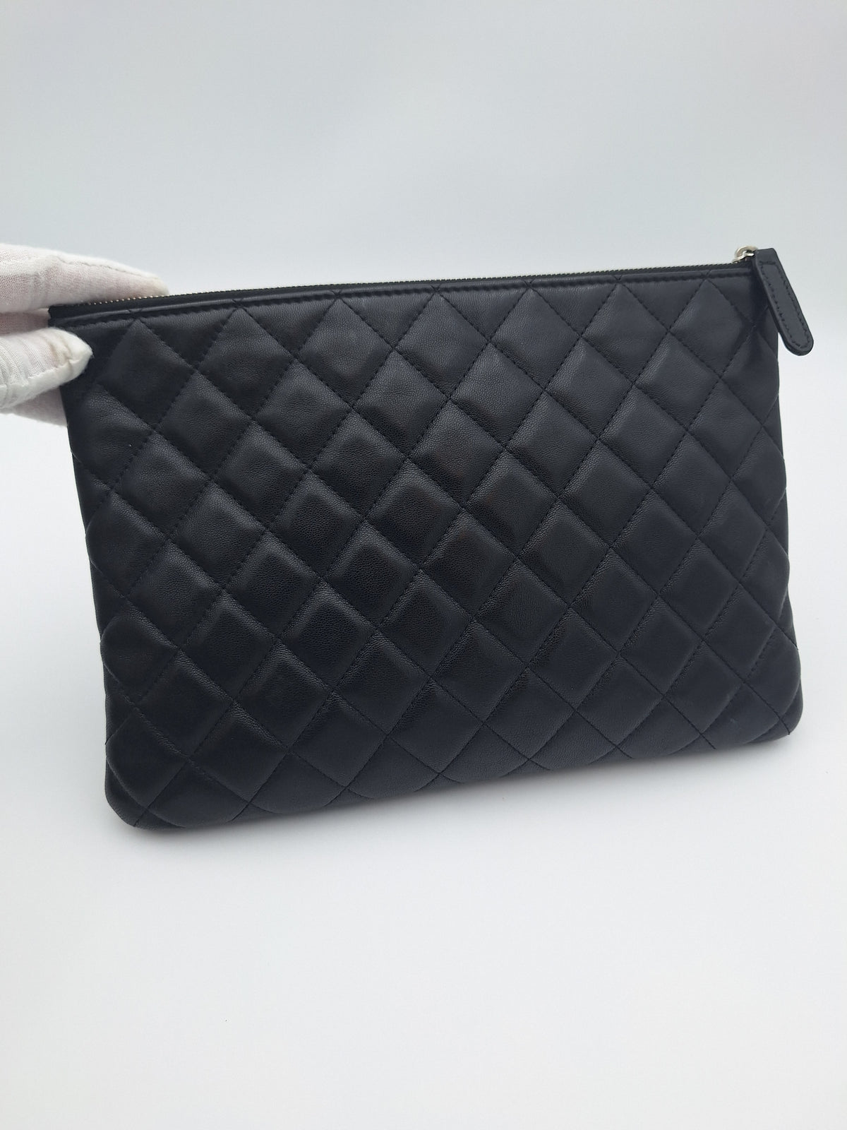 Chanel Quilted Caviar Leather Large O-case Clutch (US)