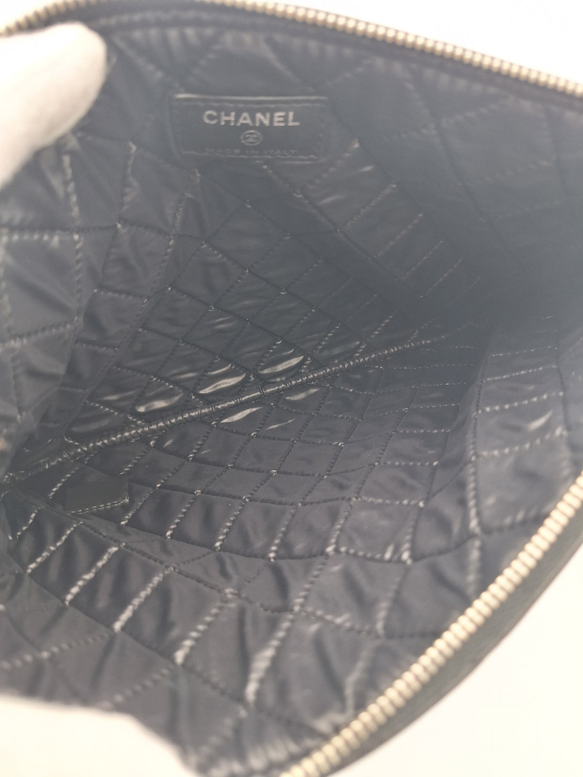 Chanel Quilted Caviar Leather Large O-case Clutch (US)