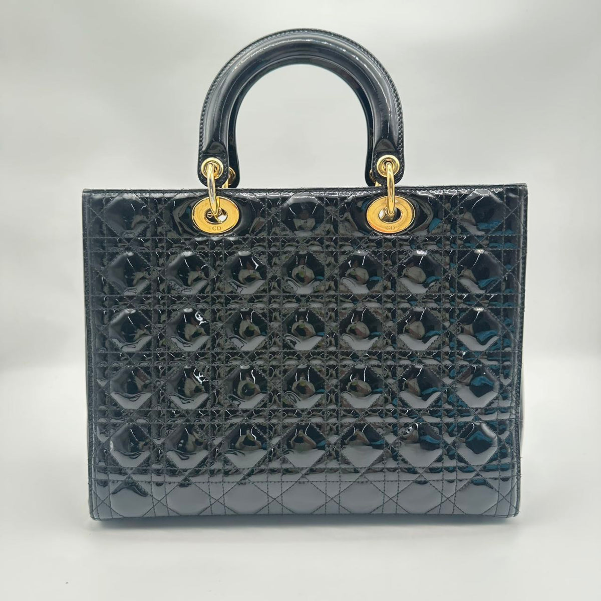 Dior Lady Dior 7-compartment patent leather black and gold (MM043)