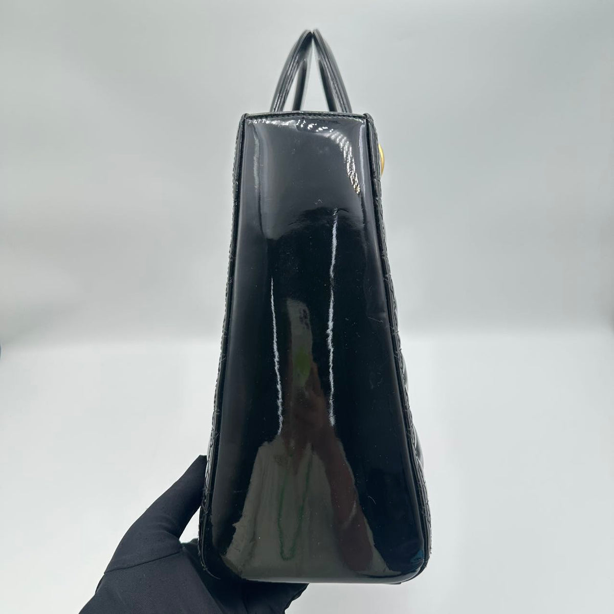 Dior Lady Dior 7-compartment patent leather black and gold (MM043)