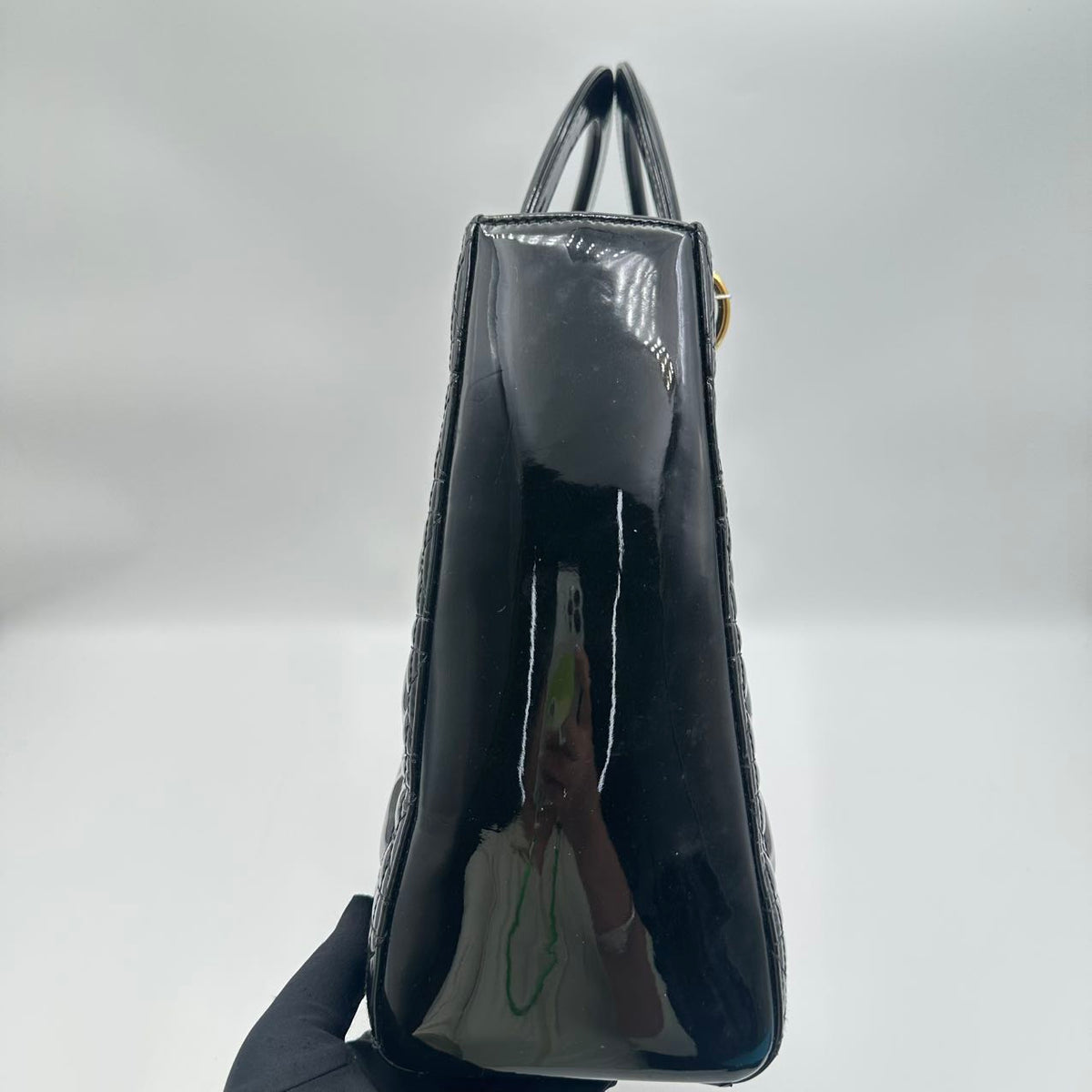 Dior Lady Dior 7-compartment patent leather black and gold (MM043)