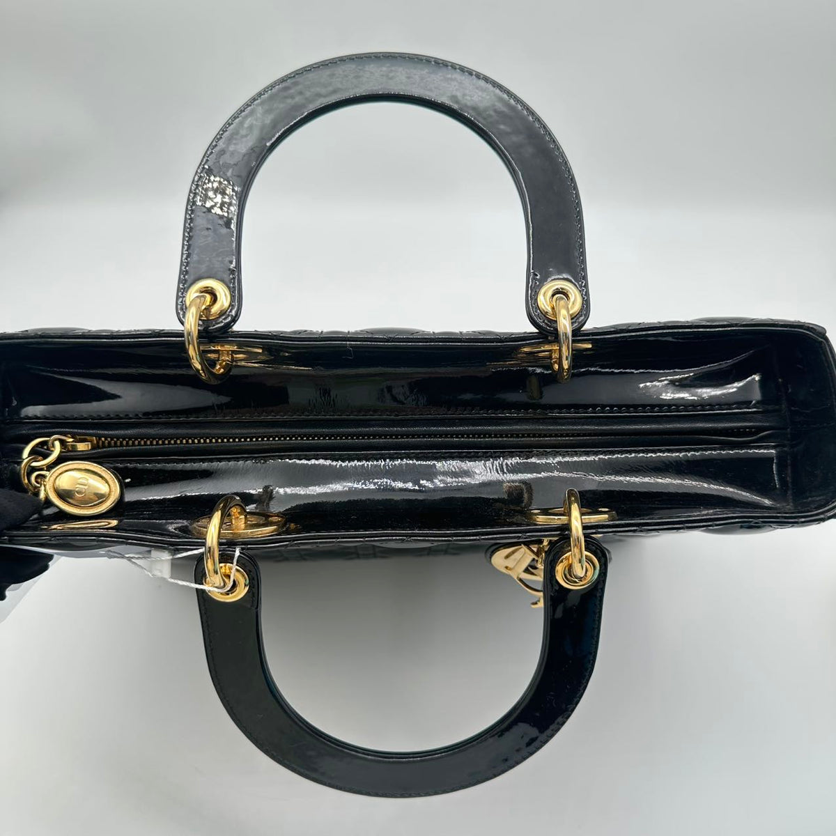 Dior Lady Dior 7-compartment patent leather black and gold (MM043)