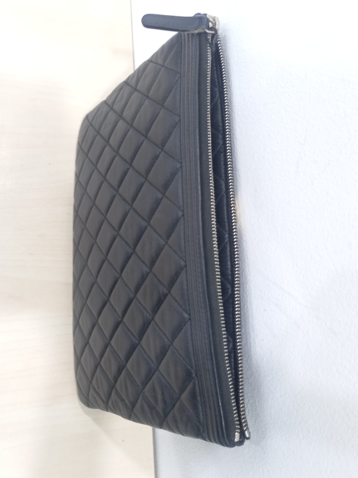 Chanel Boy Caviar Leather New Medium Black Clutch A84406