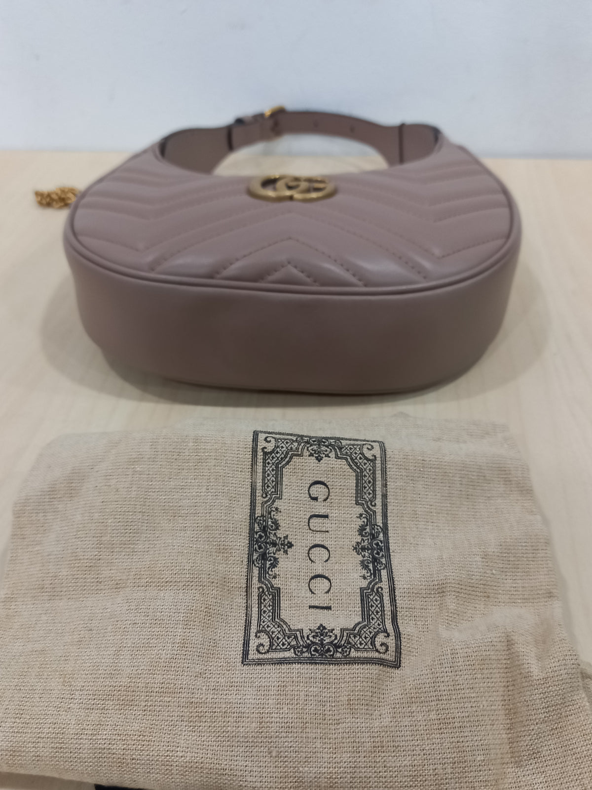 Gucci GG Marmont Half Moon Mini Chain Shoulder Bag 699514