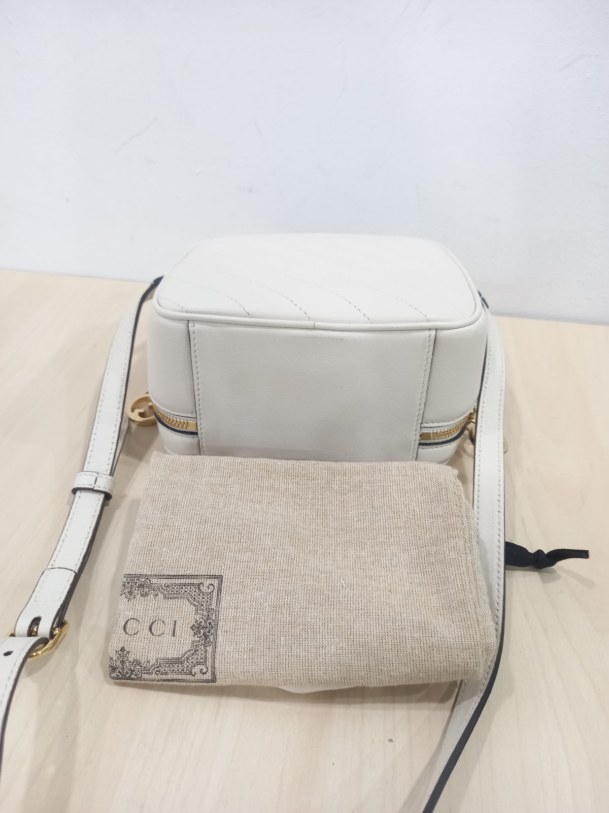 Gucci Ivory Leather Blondie ONE Shoulder Bag 744434
