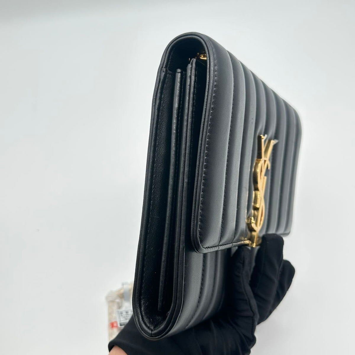YSL Square Fat Chain Bag in Black and Gold (MM020)