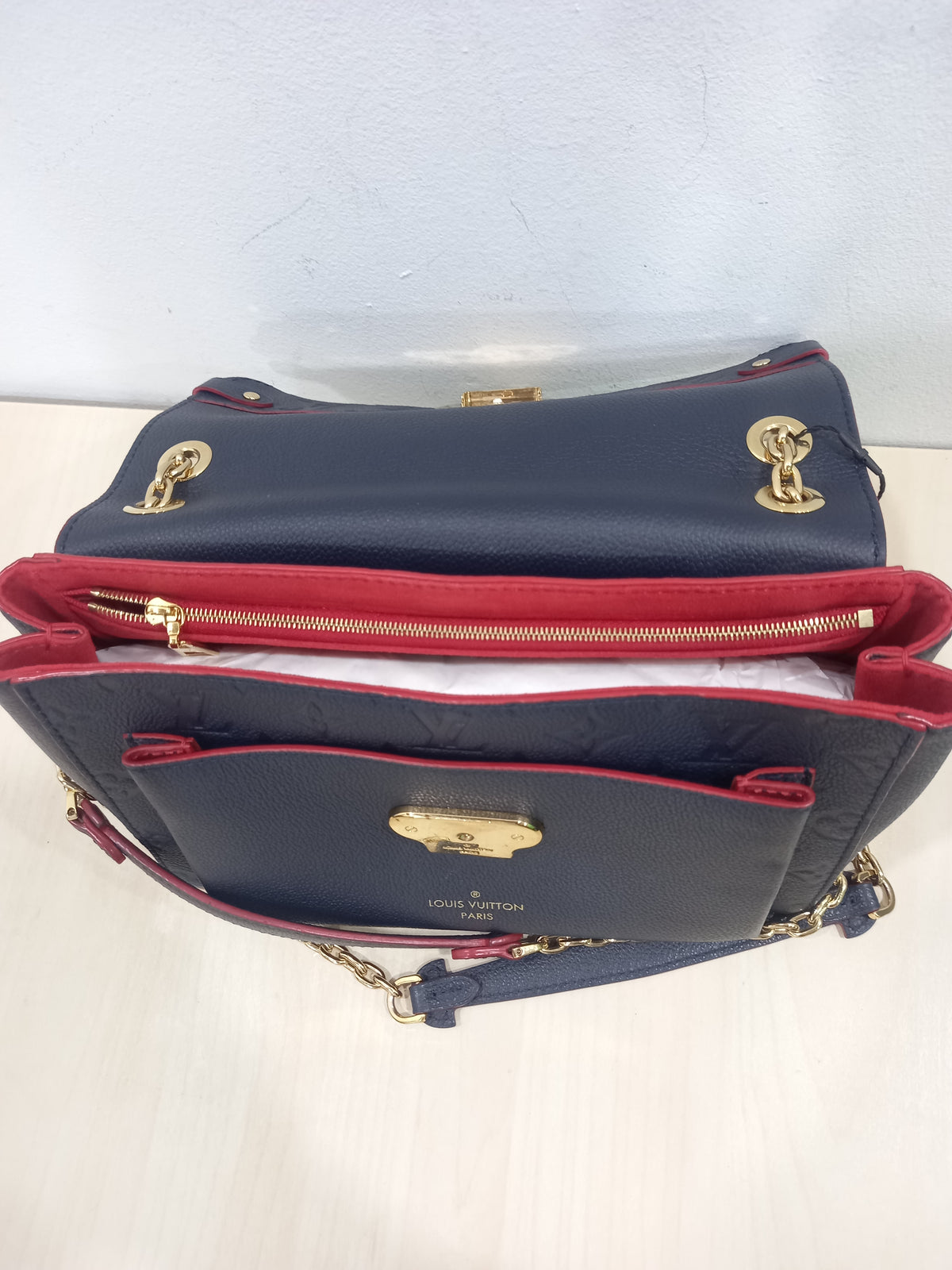 Louis Vuitton Navy Leather Empreinte Monogram Babylone PM Shoulder Bag M52271