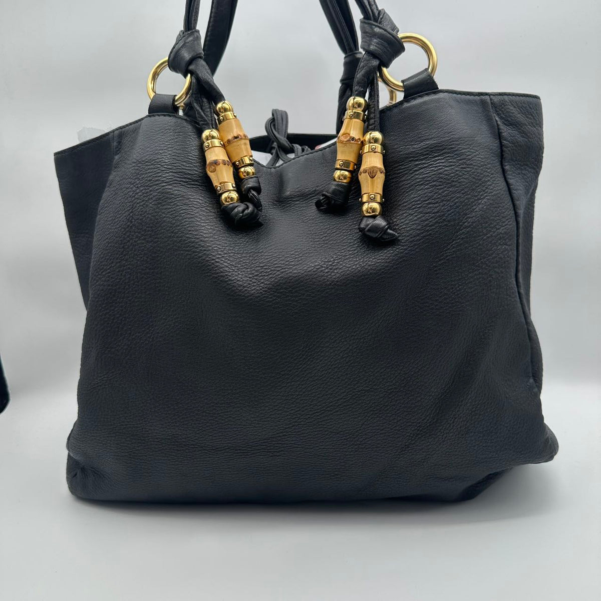 Gucci bamboo tote bag, black (MM037)