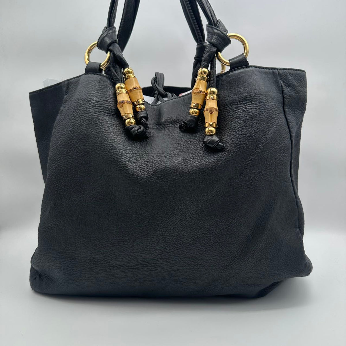 Gucci bamboo tote bag, black (MM037)