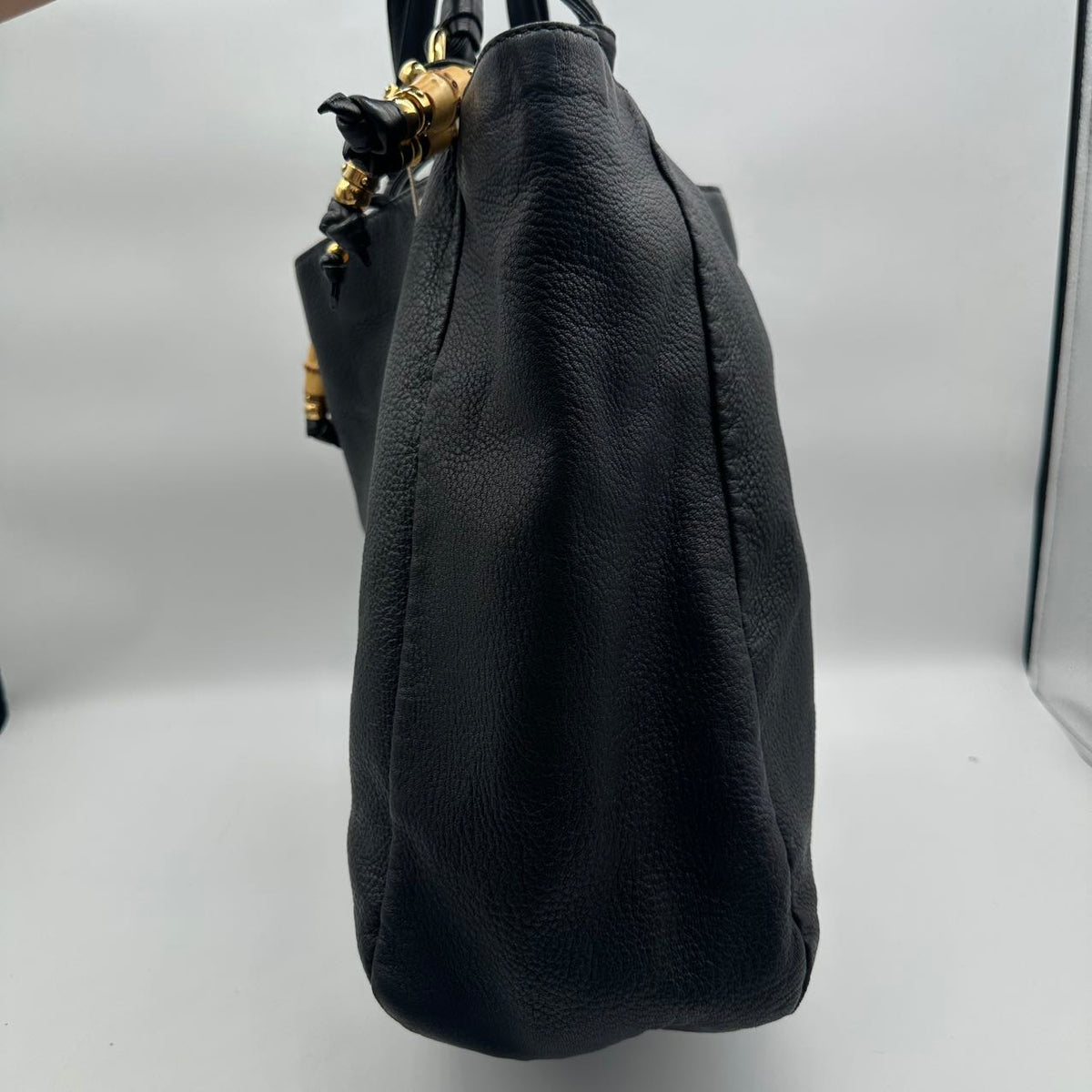 Gucci bamboo tote bag, black (MM037)