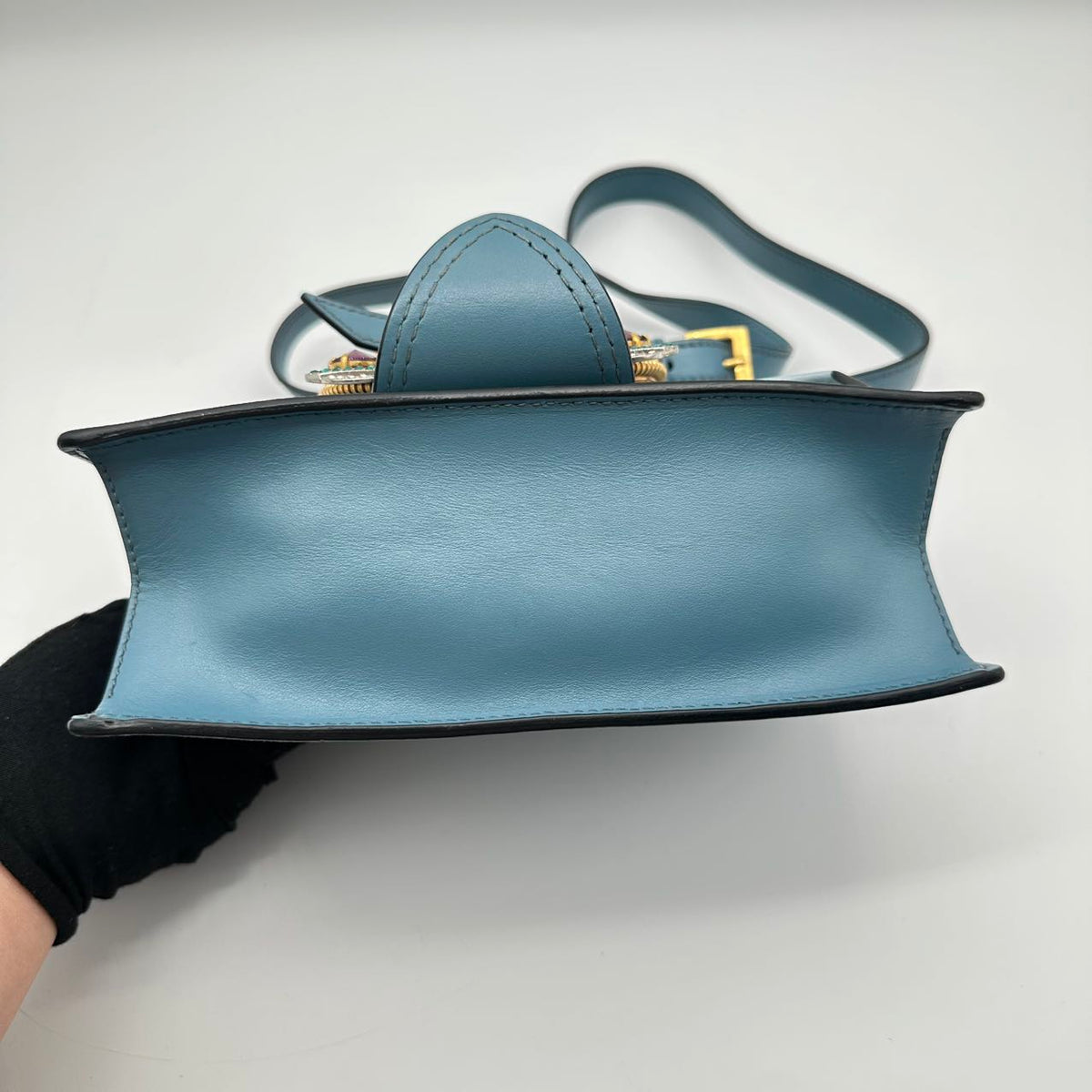 Miumiu rhinestone bag in blue calfskin (MM003)