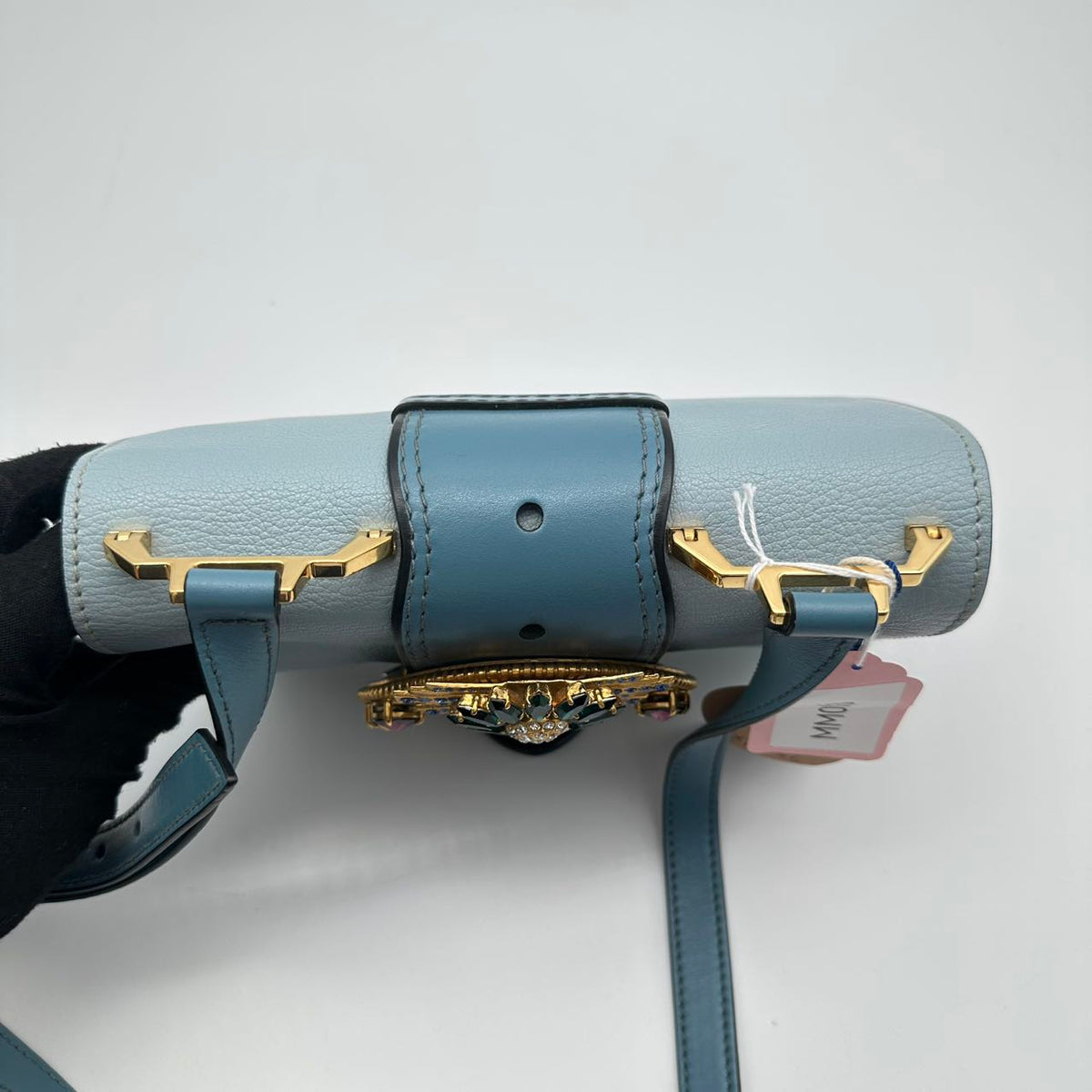 Miumiu rhinestone bag in blue calfskin (MM003)