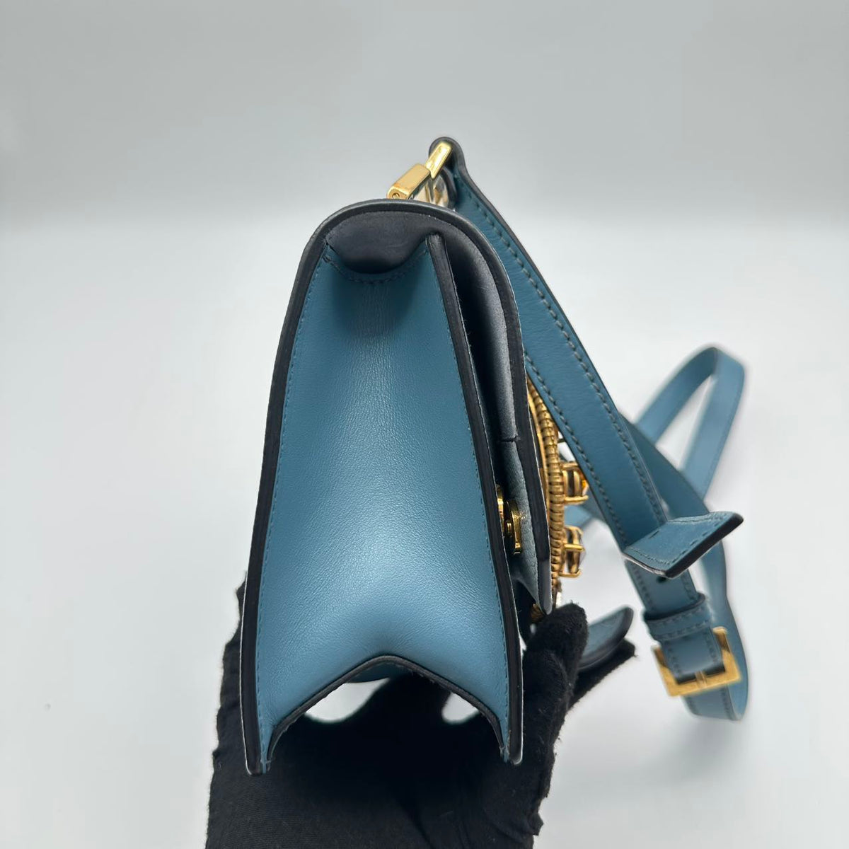 Miumiu rhinestone bag in blue calfskin (MM003)