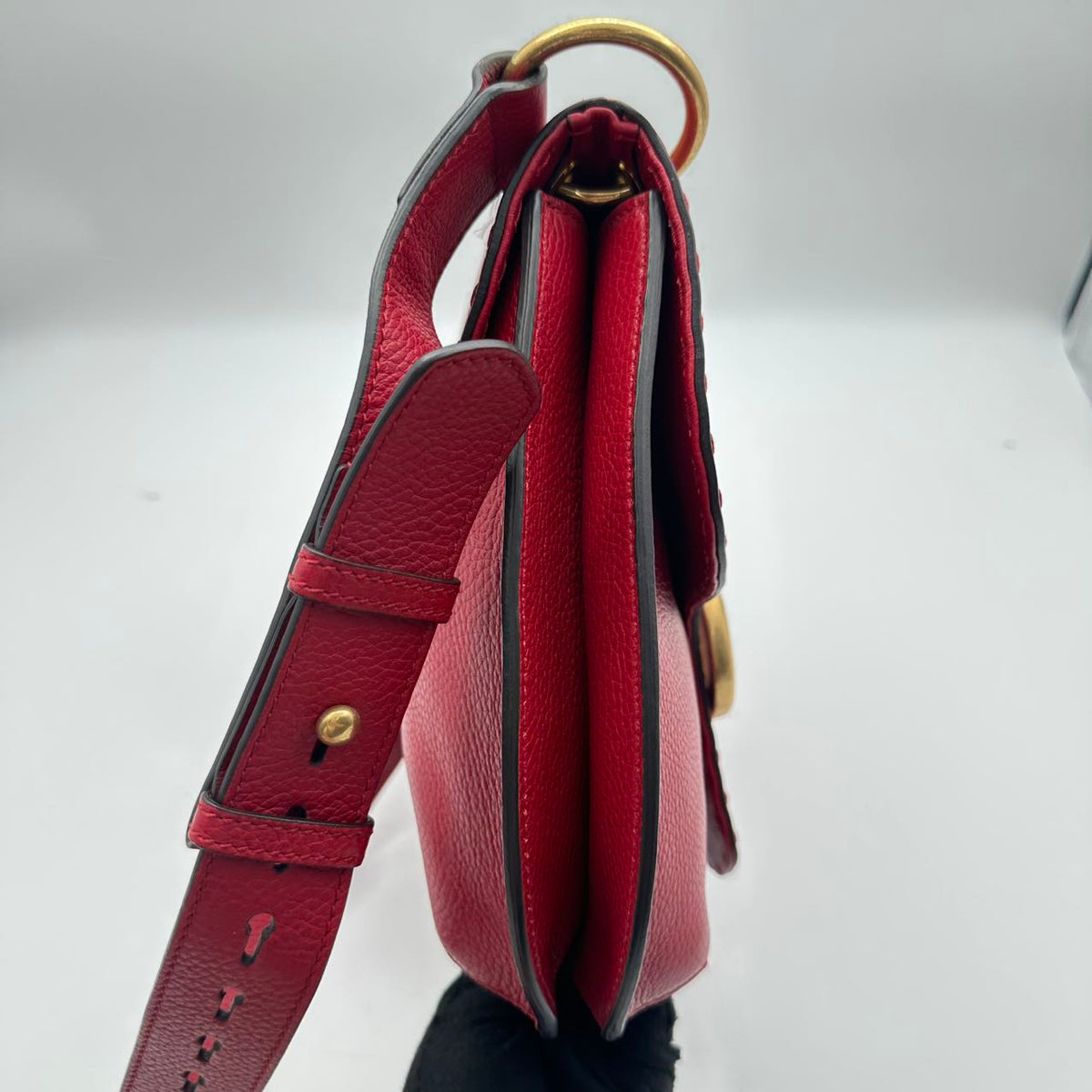 Gucci Tiger Head Saddle Bag Crossbody Bag, Red (MM011)