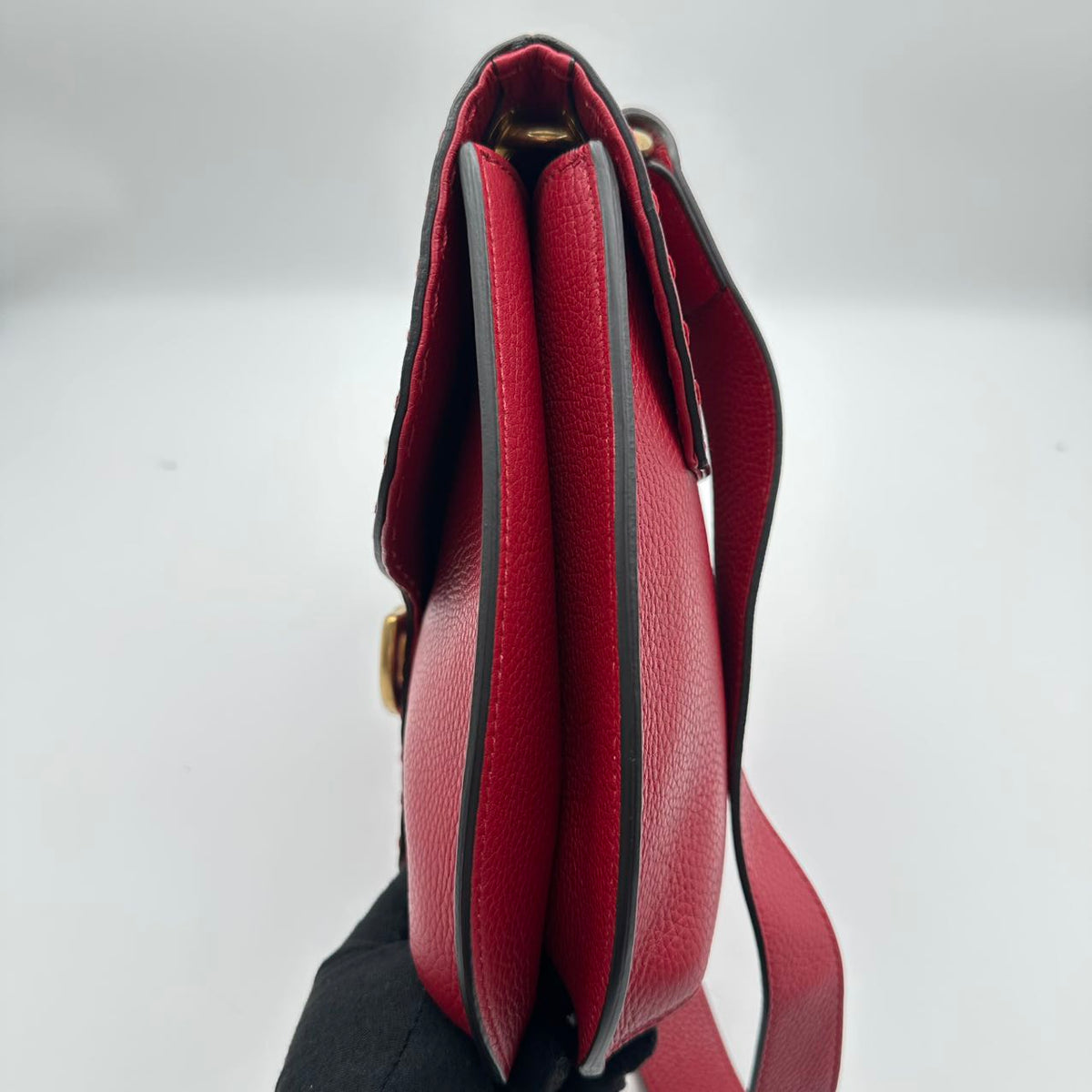 Gucci Tiger Head Saddle Bag Crossbody Bag, Red (MM011)