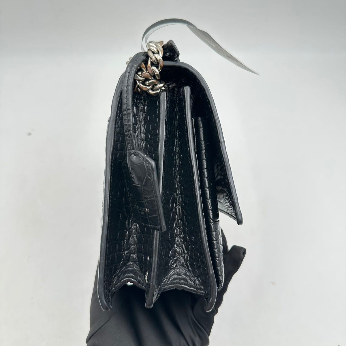 YSL Sunset Alligator Black Silver (MM004)
