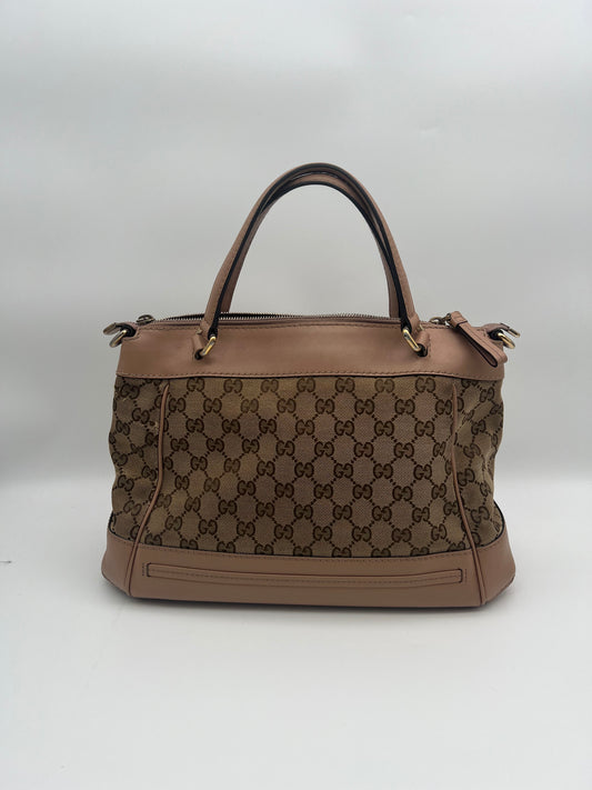 GUCCI Vintage Tote with Pink Leather Part (JS003)
