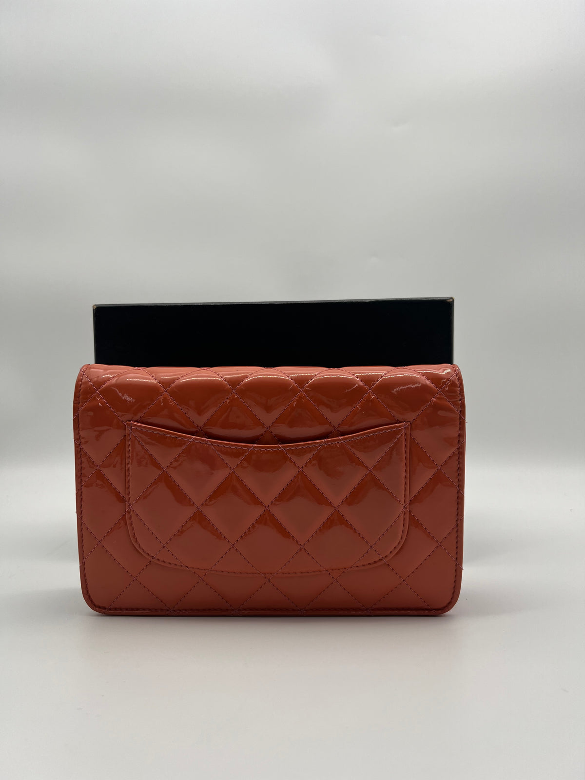 CHANEL Wallet On Chain Patent Letaher Orange (JS032)