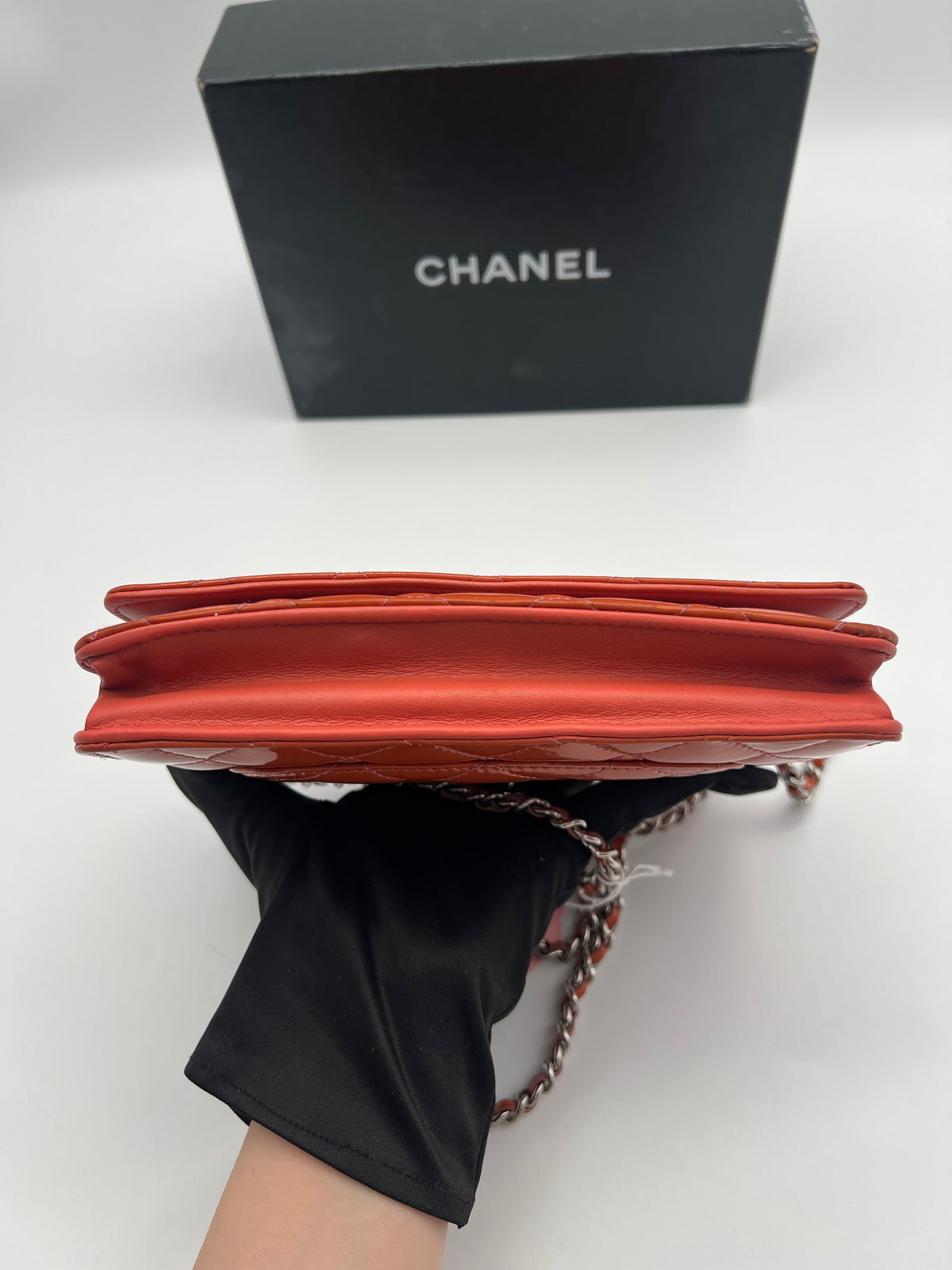 CHANEL Wallet On Chain Patent Letaher Orange (JS032)