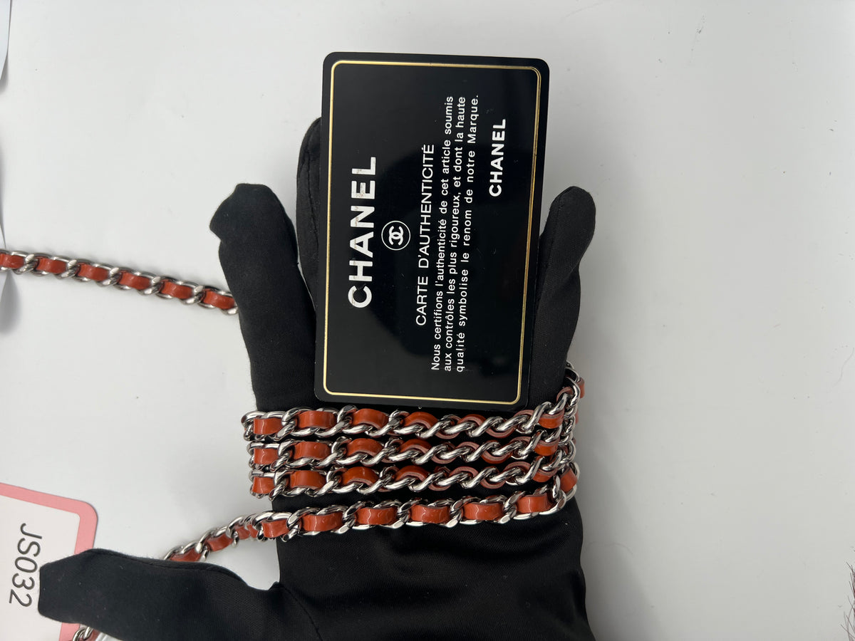 CHANEL Wallet On Chain Patent Letaher Orange (JS032)