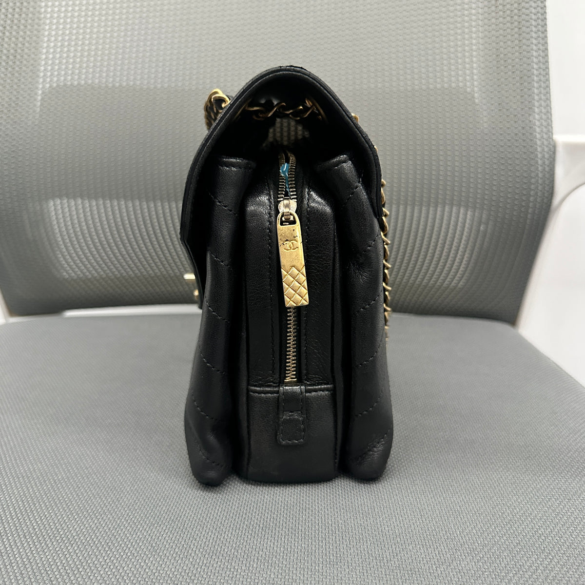 Chanel V-Quilted Envelope Bag Black with Gold Hardware (BL1298)