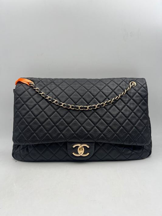 Chanel Airline XXL Travel Flap Bag, Black with Gold Hardware (AQ004)