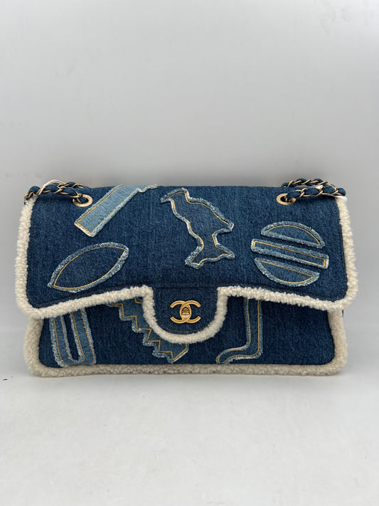Chanel Denim Classic Flap Bag (AQ003)