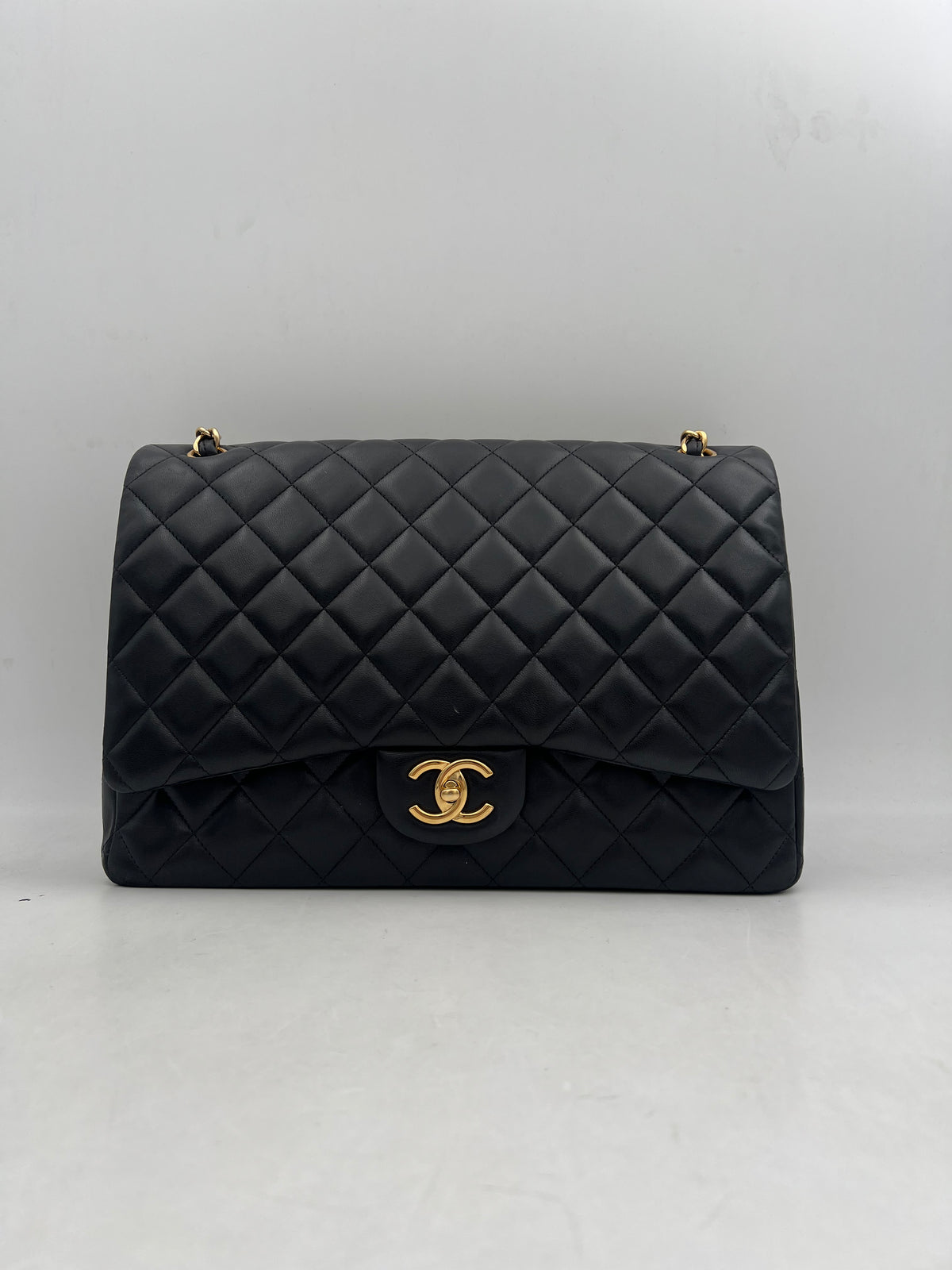 Chanel Maxi Classic Flap Bag, Black with Gold Hardware (AQ005)