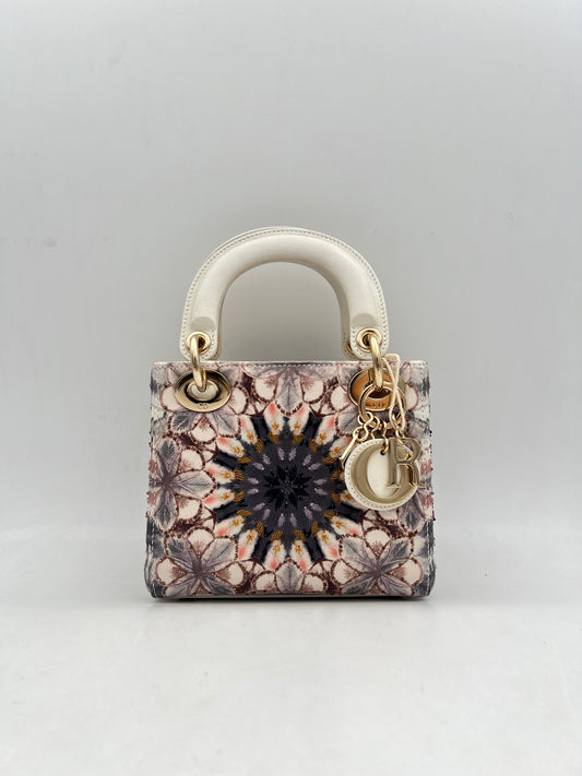 Dior Mini Lady Dior with Chain, Embroidered Limited Edition (LL0074)