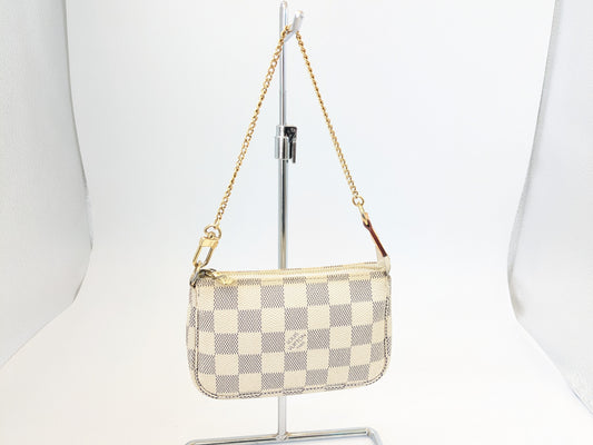 Pre-Owned LOUIS VUITTON Damier Azur Mini Pochette Accessoire EC-0500
