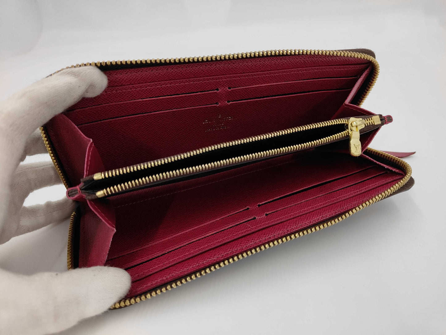 Louis Vuitton Monogram Portefeuille Clemence Fuschia Zip Wallet EC-0153