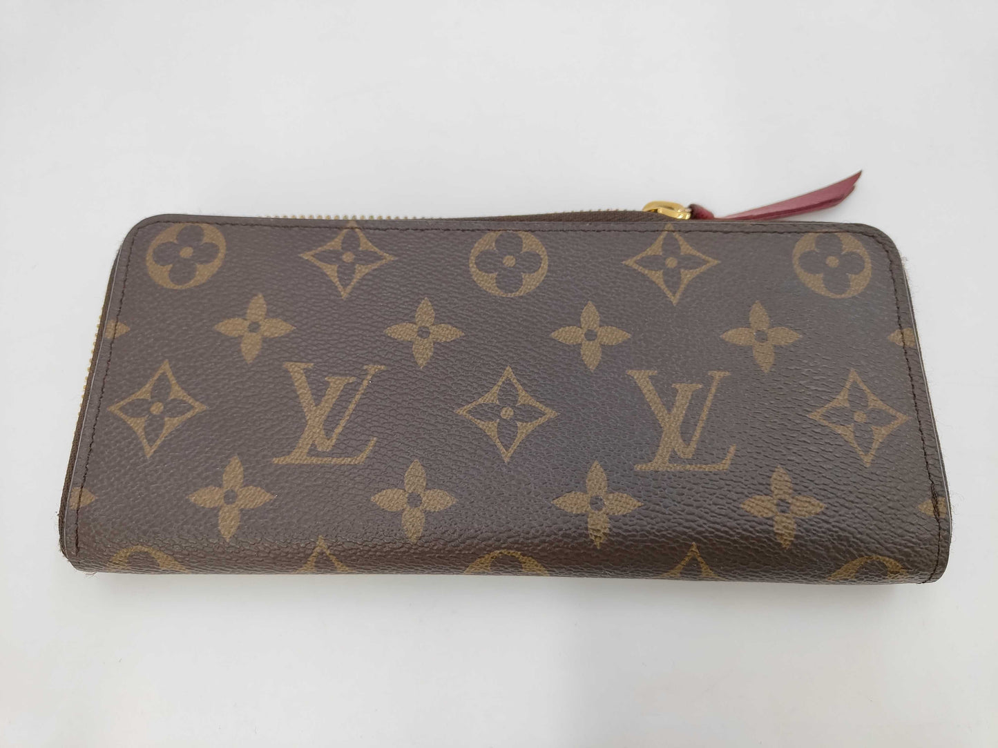Louis Vuitton Monogram Portefeuille Clemence Fuschia Zip Wallet EC-0153
