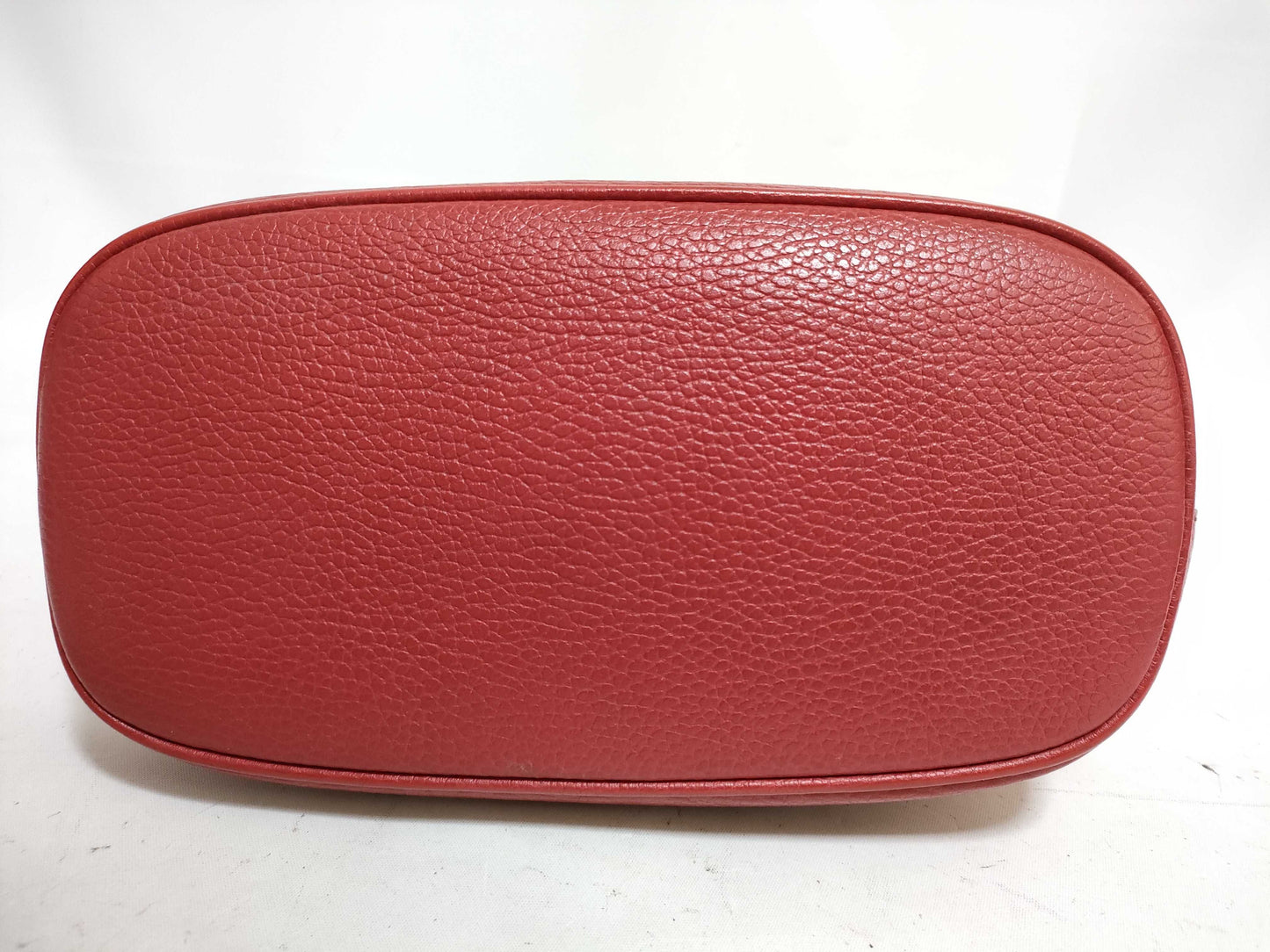Gucci Red Leather Small GG Charm Dome Satchel EC-0726
