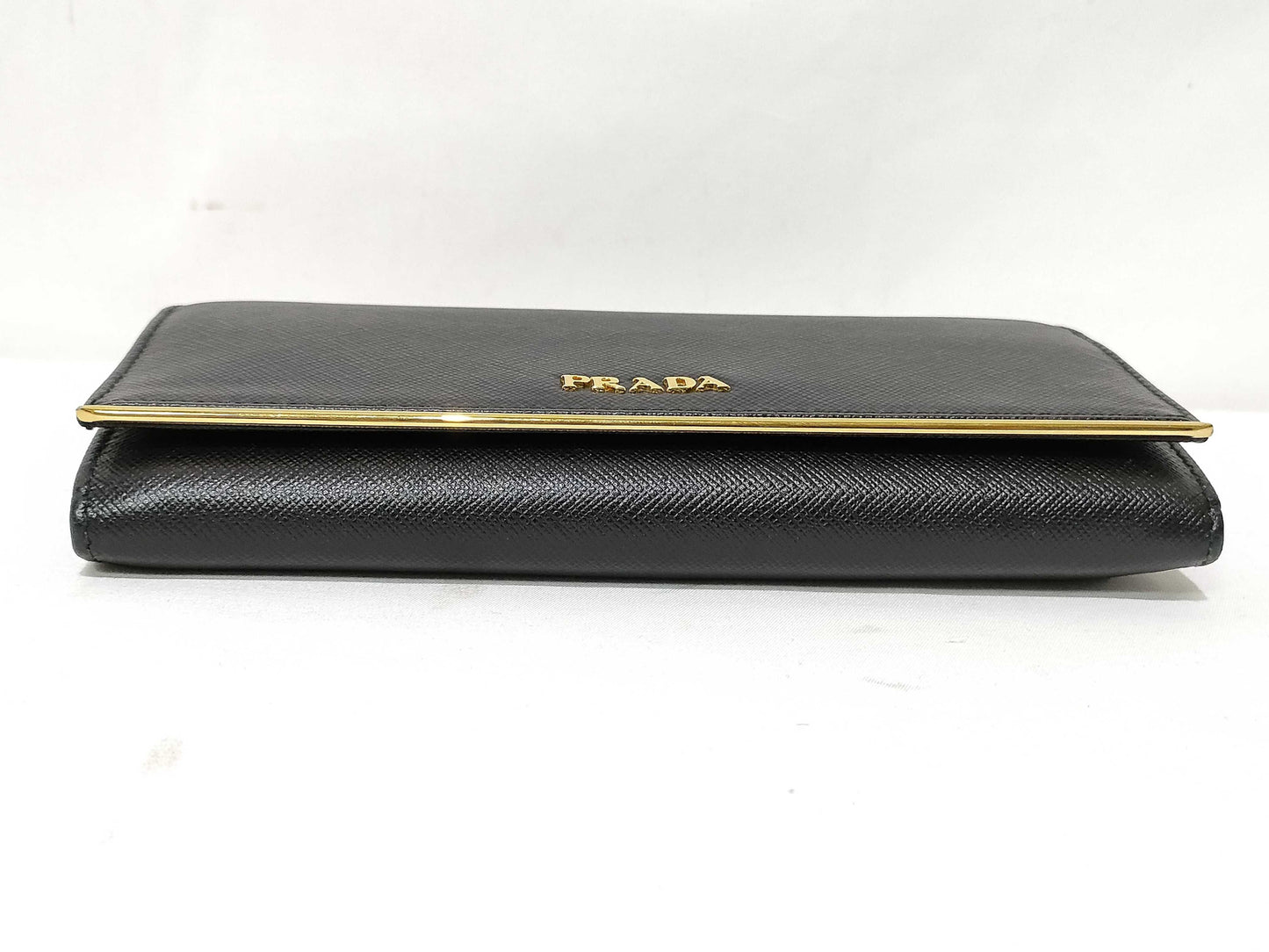 Prada Black Saffiano Metal Leather Continental Wallet EC-0055