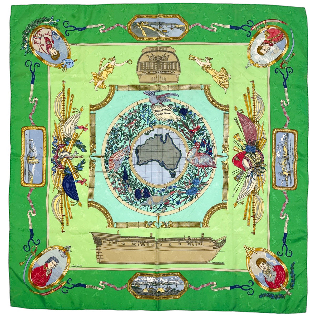 Hermes Carre90 Orbis Australis Dulces Exuviae Scarf (JP)