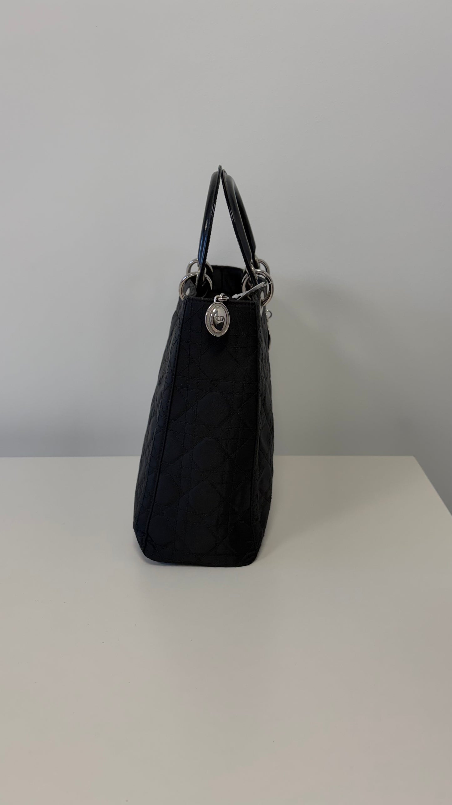 Dior Black Nylon Lady Dior Handbag