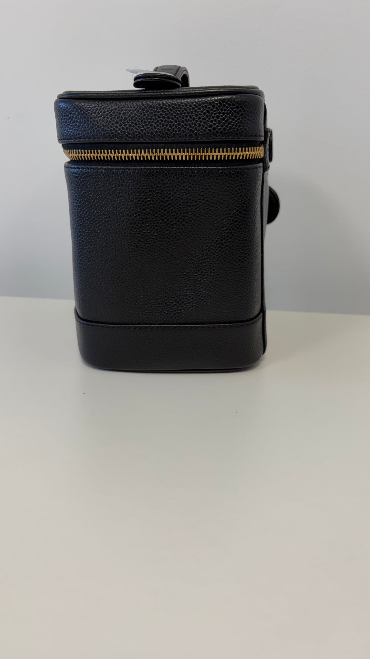 Chanel Black Caviar Vanity Vertical Handbag