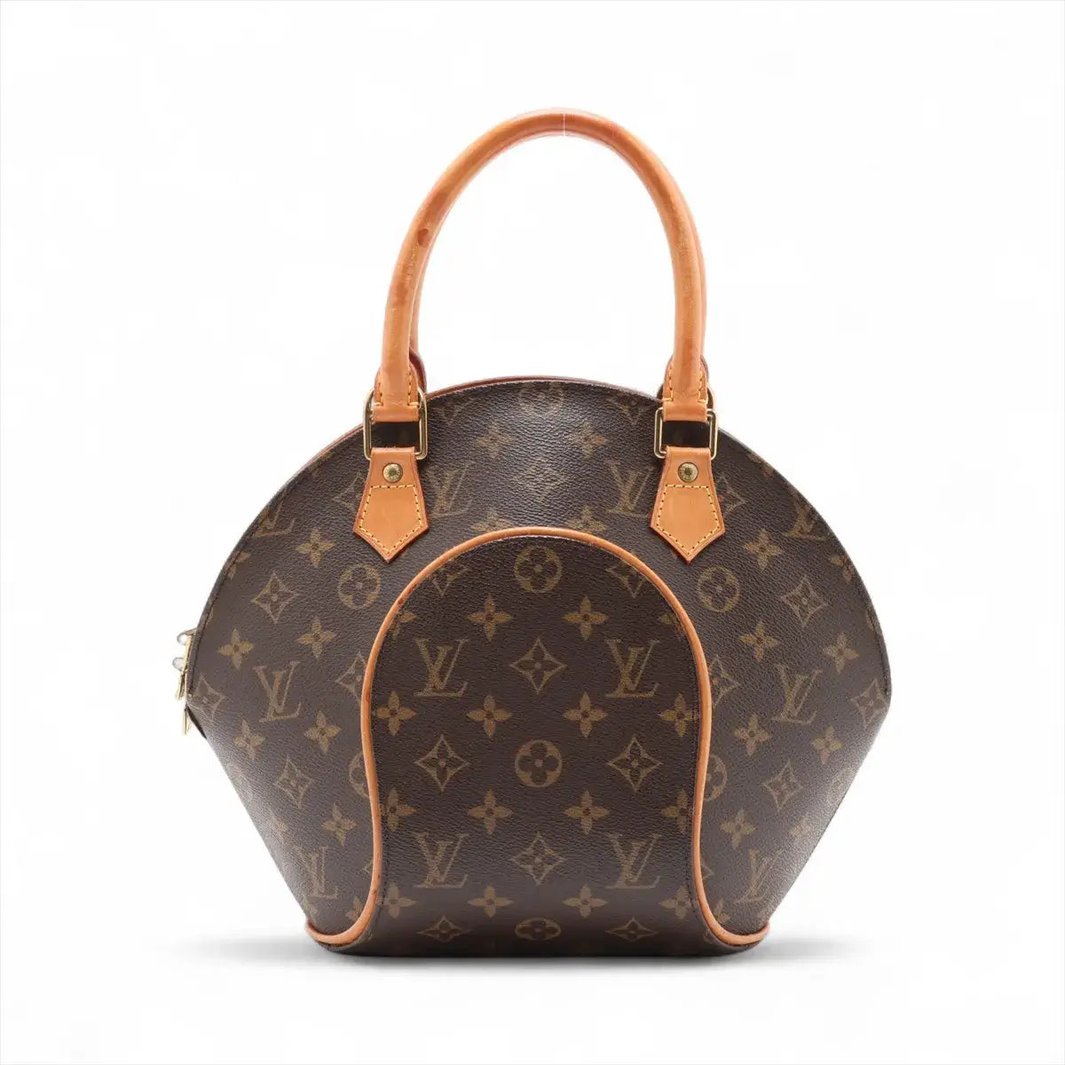 Louis Vuitton Monogram Ellipse PM Brown M51127 SD1929 (Pre-Owned) stylish rounded handbag with leather trim.