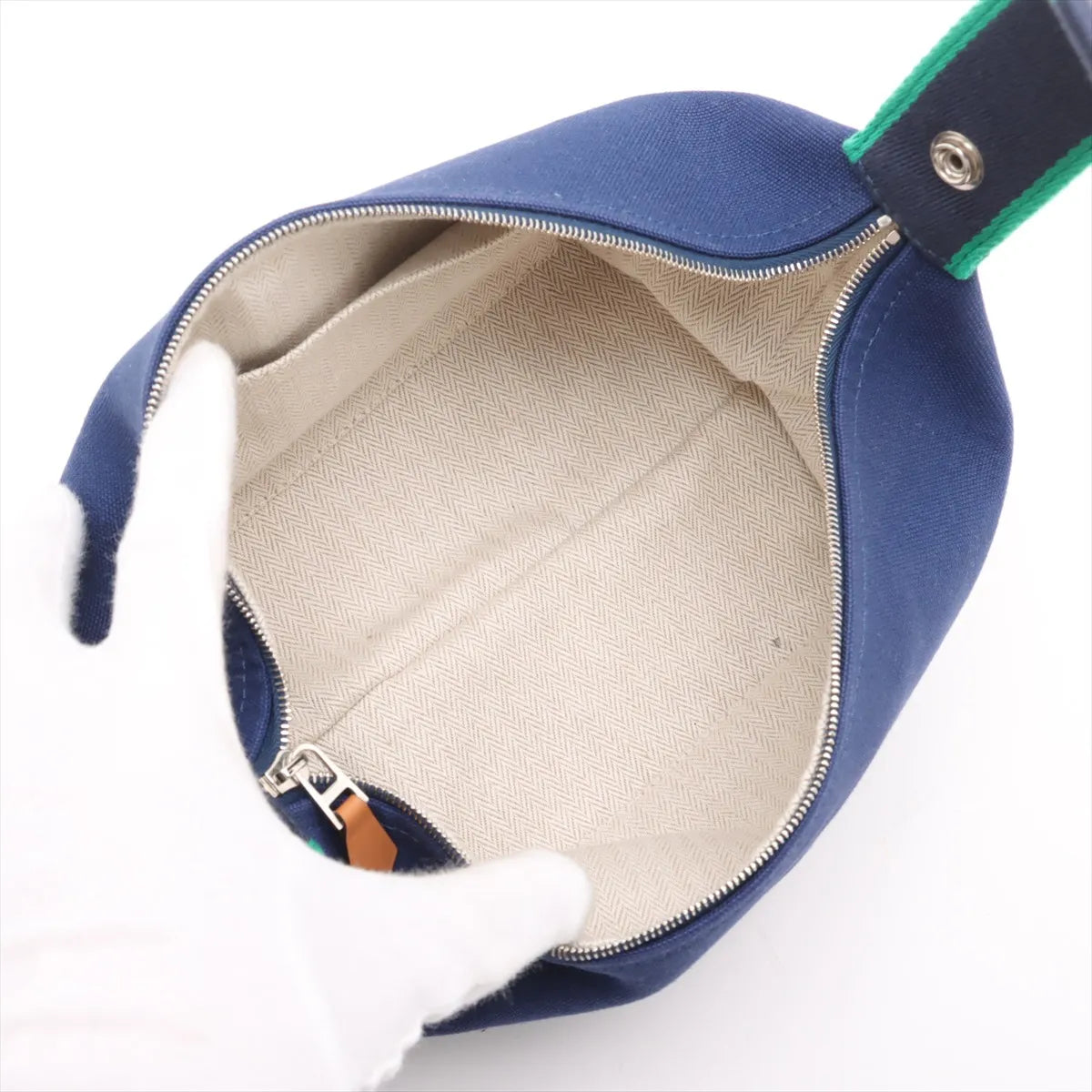 Hermès Brid A Black PM canvas Navy Blue