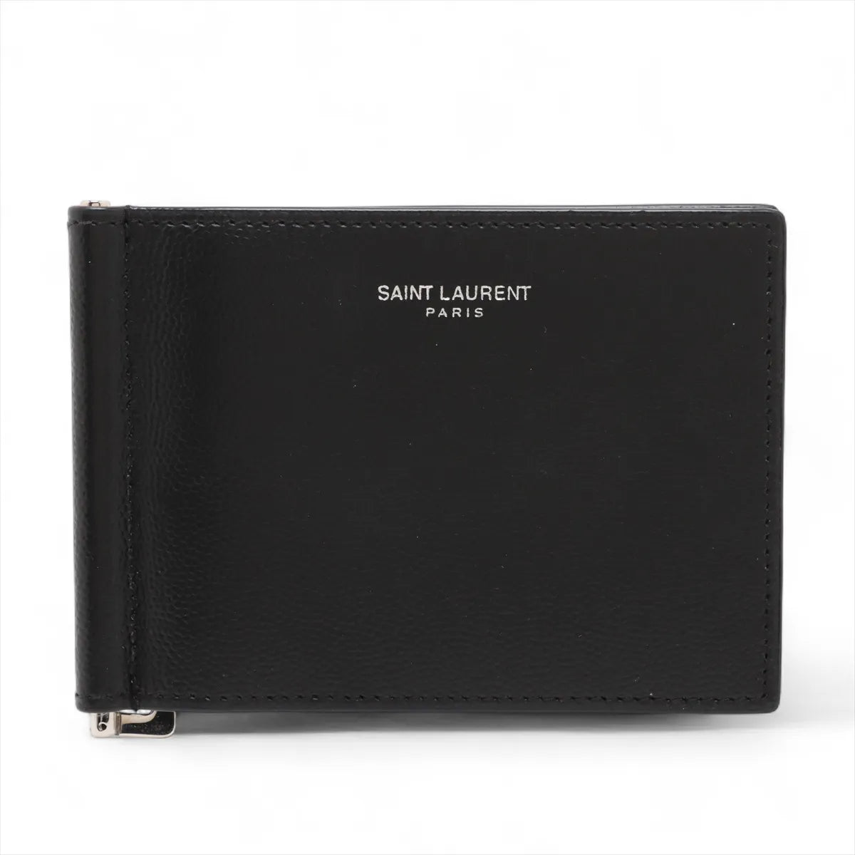 Saint Laurent Paris Leather Money Clip Wallet Black (SB08-548)